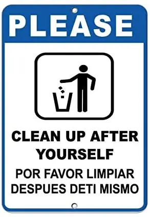 Crysss Warning Sign Please Clean Up After Yourself Security Sign Road Sign Business Sign 8X12 Inches Aluminum Metal Sign
Crysss Warning Sign Please Clean Up After Yourself Security Sign Road Sign Business Sign 8X12 Inches Aluminum Metal Sign