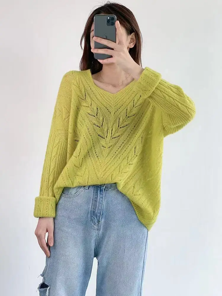 High Quality Runway Designers Sweater Women 2021 Autumn Winter V-Neck Knitted Jacquard Femme Long Sleeve Solid Sweater
High Quality Runway Designers Sweater Women 2021 Autumn Winter V-Neck Knitted Jacquard Femme Long Sleeve Solid Sweater