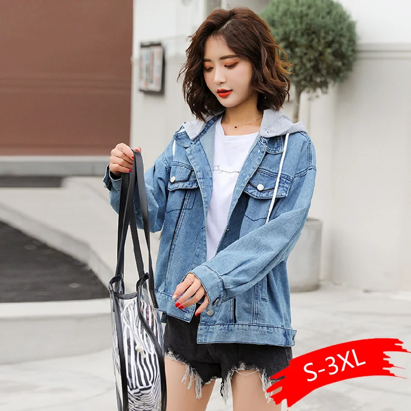 Denim jacket hooded female 2022 new popular spring autumn Korean loose bf style coat student denim clothing women coats
Denim jacket hooded female 2022 new popular spring autumn Korean loose bf style coat student denim clothing women coats