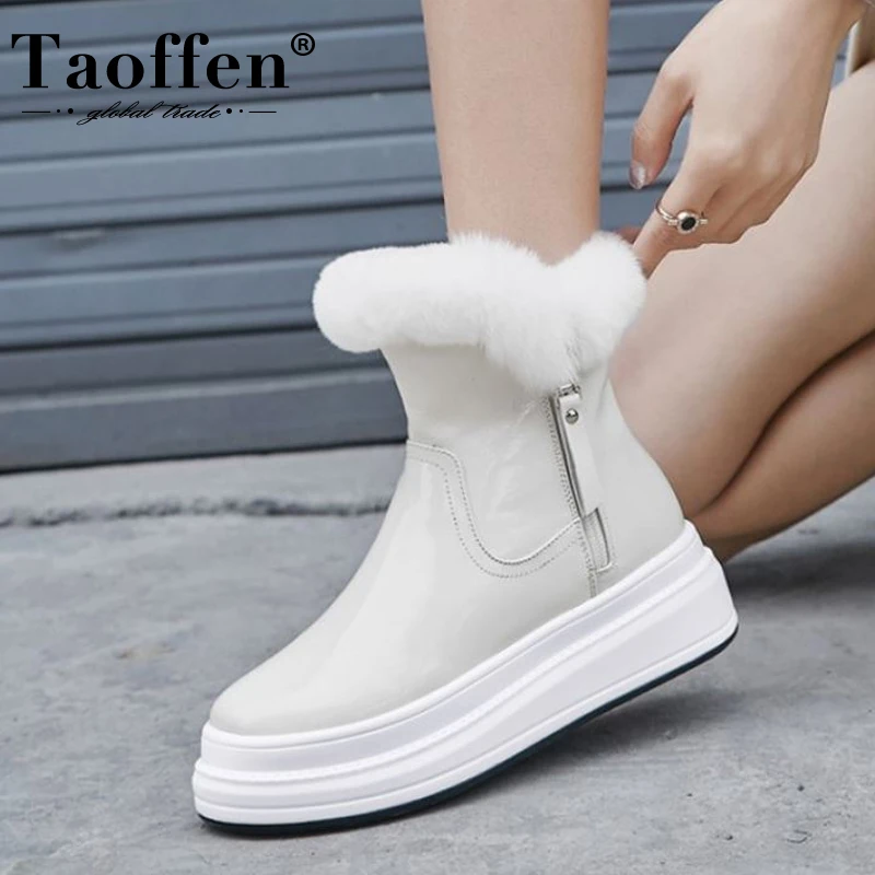 Taoffen Woman Snow Boots Fashion Platform Warm Plush Fur Winter Shoes Woman Zip High Heel Ankle Boot Casual Footwear Size 34-40
Taoffen Woman Snow Boots Fashion Platform Warm Plush Fur Winter Shoes Woman Zip High Heel Ankle Boot Casual Footwear Size 34-40