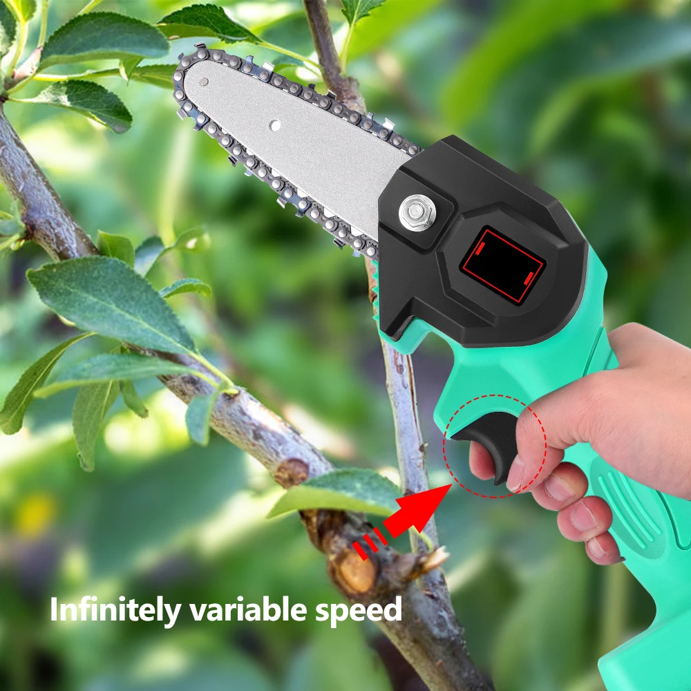 Mini Electric Chain Saw Cordless Electric Pruning Shears Rechargeable 21V Lithium Battery Powered Tree Branch Pruner Garden Tool
Mini Electric Chain Saw Cordless Electric Pruning Shears Rechargeable 21V Lithium Battery Powered Tree Branch Pruner Garden Tool
