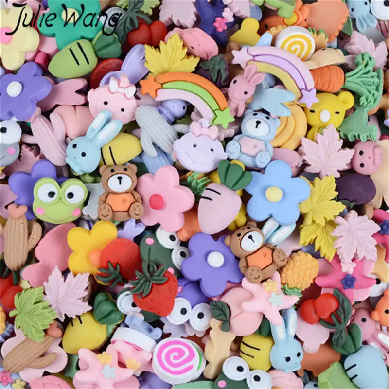 Julie Wang 100PCS Resin Charms Random Mixed Flower Animal Food Fruit Plant Vegetable Candy Jewelry Making Accessory Table Decor
Julie Wang 100PCS Resin Charms Random Mixed Flower Animal Food Fruit Plant Vegetable Candy Jewelry Making Accessory Table Decor