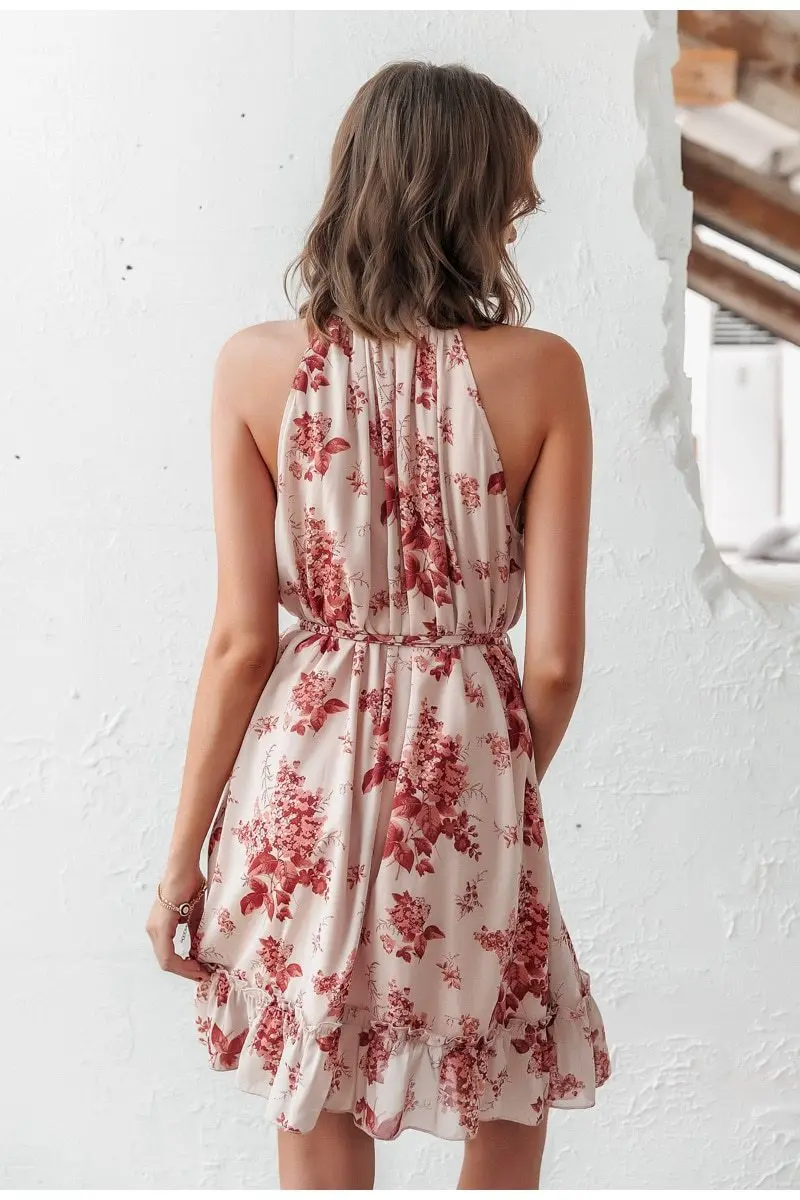 New Women elegant printed halter dress female Pearls Lotus leaf Strapped sleeveless sexy mini dresses ladies 2020 summer dress 
New Women elegant printed halter dress female Pearls Lotus leaf Strapped sleeveless sexy mini dresses ladies 2020 summer dress