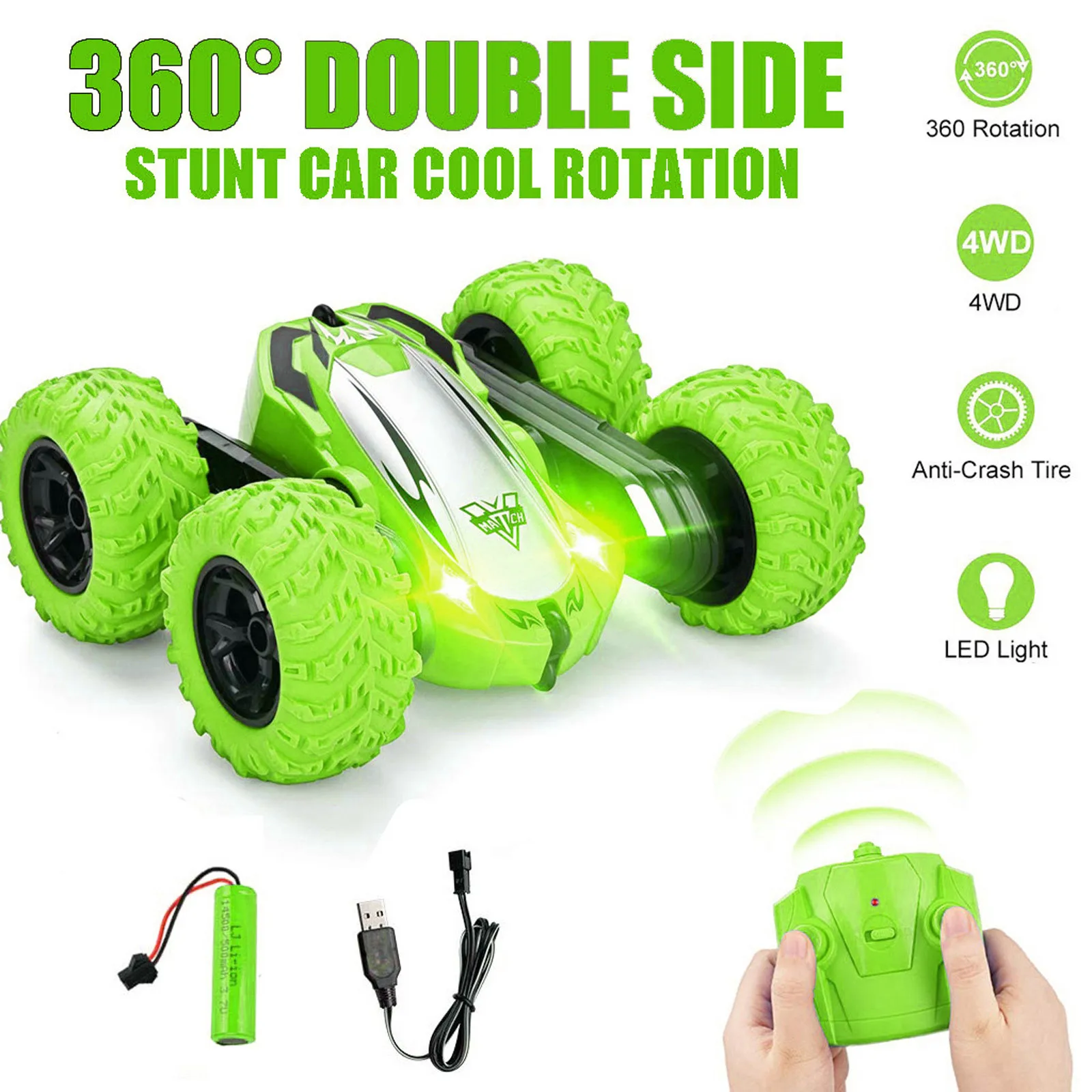 Children's RC four-wheel drive off-road vehicle double-sided design 360-degree roll stunt car 12KM/h height climbing car ABS tir
Children's RC four-wheel drive off-road vehicle double-sided design 360-degree roll stunt car 12KM/h height climbing car ABS tir