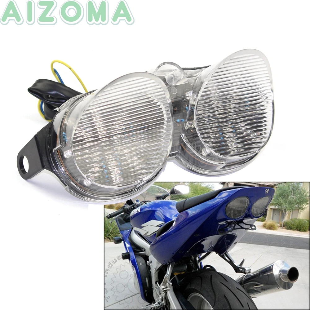 

Integrated LED Brake Stop Taillight w/ Turn Signal Lights For Yamaha YZF R6 YZF-R6 YZFR6 2001 2002 Motorcycle Blinker Taillamp