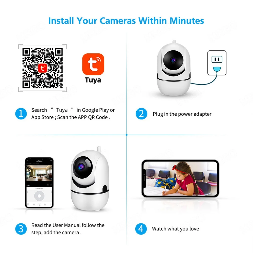 Беспроводная камера видеонаблюдения 1080P Wi-Fi | Безопасность и защита