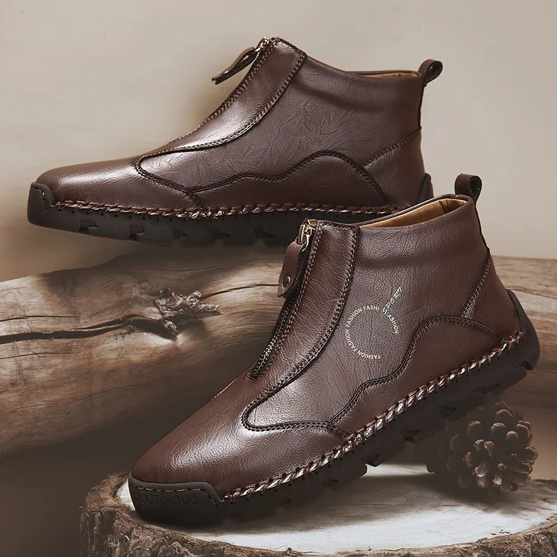 2021 New Winter Men Boots Fashion Handmade Casual Ankle Boots Luxury Brand Leather High Top Shoes For Men Botas Hombre Big Size
2021 New Winter Men Boots Fashion Handmade Casual Ankle Boots Luxury Brand Leather High Top Shoes For Men Botas Hombre Big Size