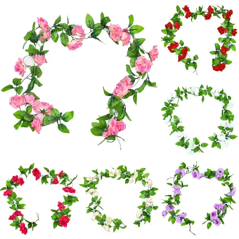 2.4M Rose Artificial Flower Garland Eco-friendly Anti-fade Simulation Rose Flower Vine for Wedding Home Room Garden Arch Decor
2.4M Rose Artificial Flower Garland Eco-friendly Anti-fade Simulation Rose Flower Vine for Wedding Home Room Garden Arch Decor