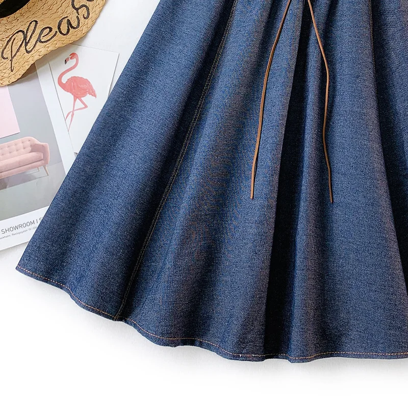 Summer Women Denim Skirts High Waist A-line Midi Skirts Women Casual Elegant Solid Pleated Skirts Womens Jupe Femme Saias Mujer
Summer Women Denim Skirts High Waist A-line Midi Skirts Women Casual Elegant Solid Pleated Skirts Womens Jupe Femme Saias Mujer