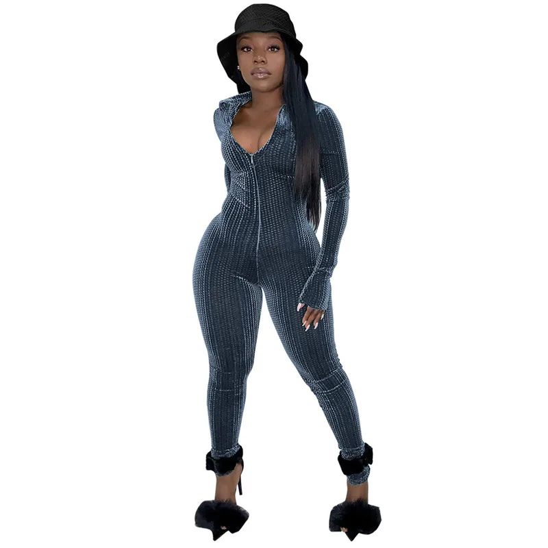Velour Solid Jumpsuit Women Rompers Deep V-Neck Sexy Bodycon One Piece Jumpsuits Spring Autumn Velvet Overalls Skinny Playsuits
Velour Solid Jumpsuit Women Rompers Deep V-Neck Sexy Bodycon One Piece Jumpsuits Spring Autumn Velvet Overalls Skinny Playsuits