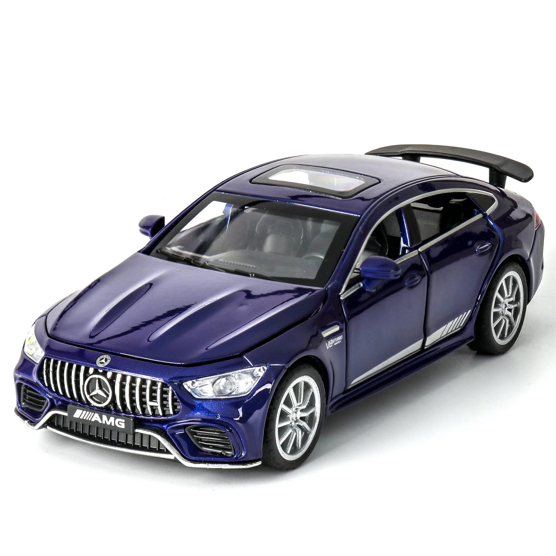 Simulation 1:32 Big Ben AMG GT63S Alloy Sports Car Model with Sound and Light Opening Door Decoration Boy Collection Toy
Simulation 1:32 Big Ben AMG GT63S Alloy Sports Car Model with Sound and Light Opening Door Decoration Boy Collection Toy