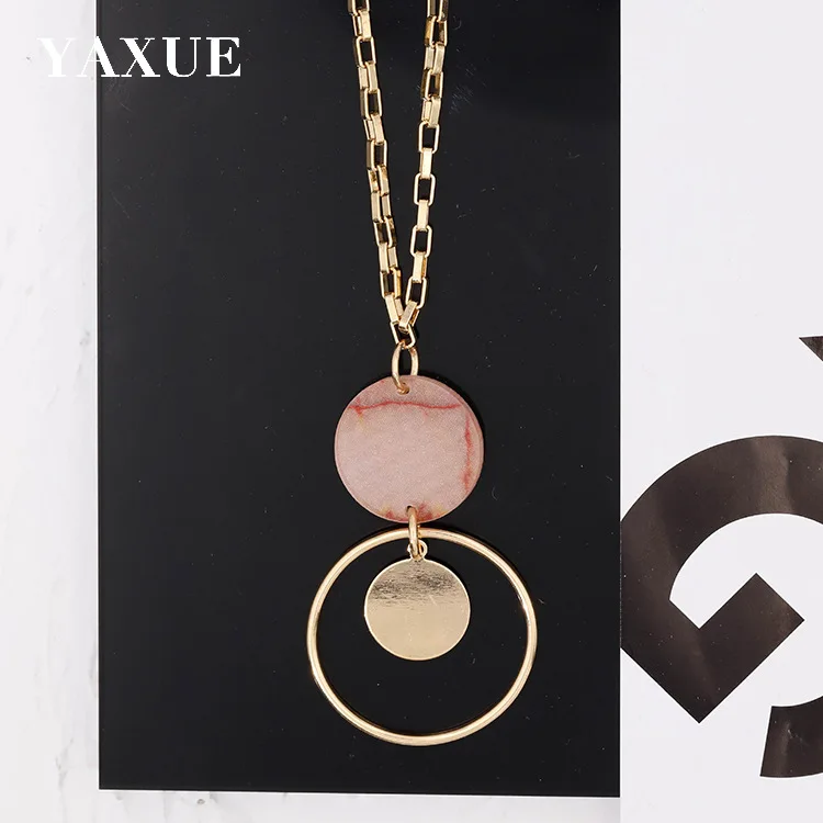 YAM32 Fashion designer's Resin Circle Pendant versatile long style necklace
YAM32 Fashion designer's Resin Circle Pendant versatile long style necklace