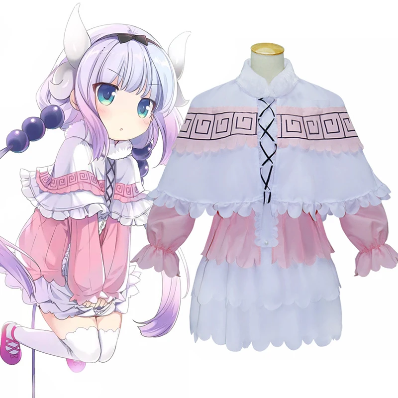 Аниме Miss Kobayashi's Dragon Maid Kanna Kamui костюмы для косплея Униформа на Хэллоуин конфетная розовая Лолита фартук платья
Аниме Miss Kobayashi's Dragon Maid Kanna Kamui костюмы для косплея Униформа на Хэллоуин конфетная розовая Лолита фартук платья