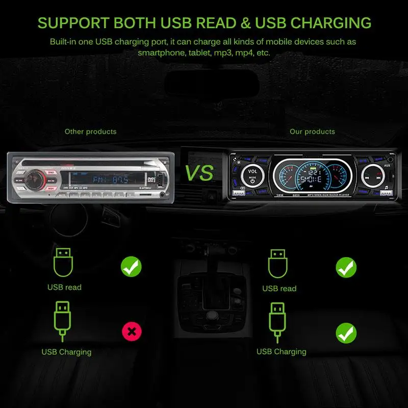 Bluetooth 1 Din Car Stereo Audio Modulator FM Receiver MP3 Radio Player USB/TF/AUX with Remote Controller Car MP3 Player
Bluetooth 1 Din Car Stereo Audio Modulator FM Receiver MP3 Radio Player USB/TF/AUX with Remote Controller Car MP3 Player
