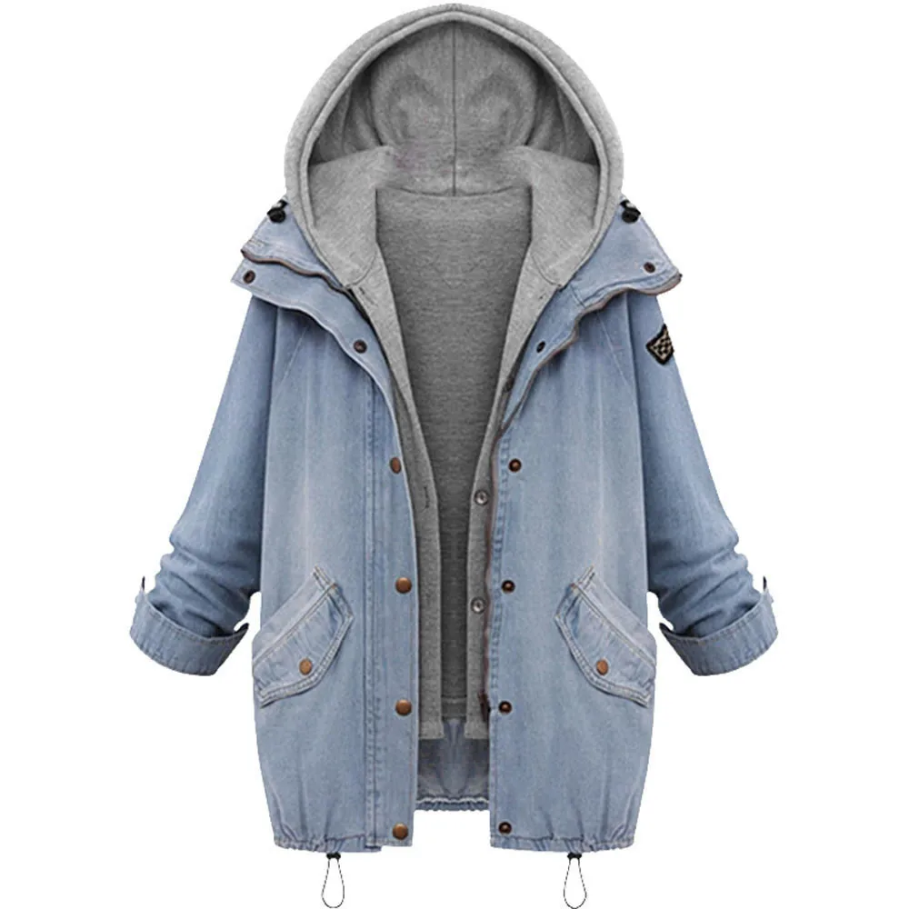 2-piece set Ladies coat Winter Women Warm Collar Hooded Coat Jacket Denim Trench Parka Outwear Z916
2-piece set Ladies coat Winter Women Warm Collar Hooded Coat Jacket Denim Trench Parka Outwear Z916