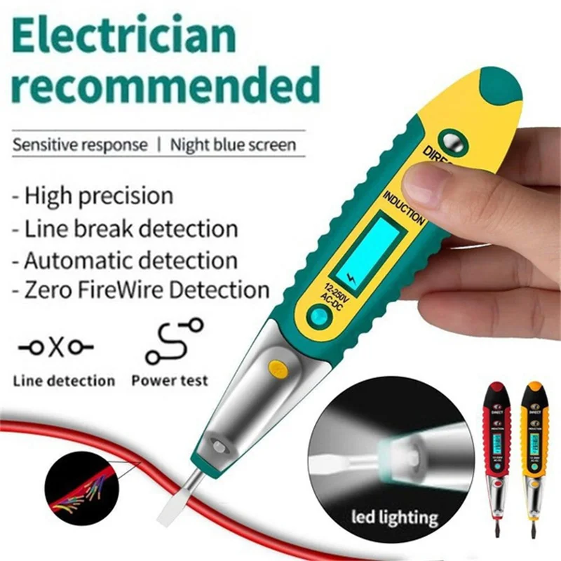 Multifunction Non-Contact Digital Test Pencil Tester Electrical Digital Display Pen AC/DC 12-250V For Electrician Detects Tools
Multifunction Non-Contact Digital Test Pencil Tester Electrical Digital Display Pen AC/DC 12-250V For Electrician Detects Tools