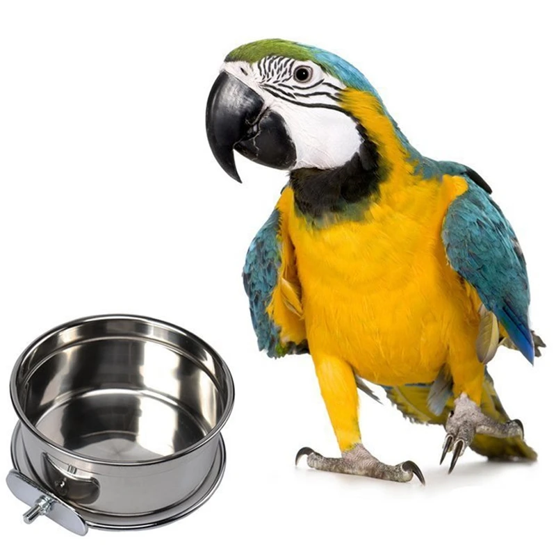 2-Pack Steel Food Water Bowls Dish Feeder for Cockatiel, Conure, Budgies, Parakeet Bird Parrot Feeding Cups with Clamp Stainless
2-Pack Steel Food Water Bowls Dish Feeder for Cockatiel, Conure, Budgies, Parakeet Bird Parrot Feeding Cups with Clamp Stainless