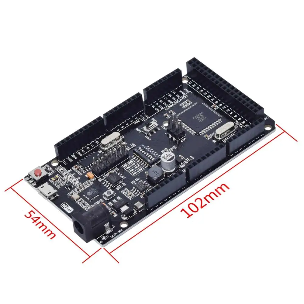 Mega2560 + Wi Fi R3 ATmega2560 ESP8266 32Мб оперативной памяти USB TTL CH340G. Совместимость с Arduino Mega NodeMCU