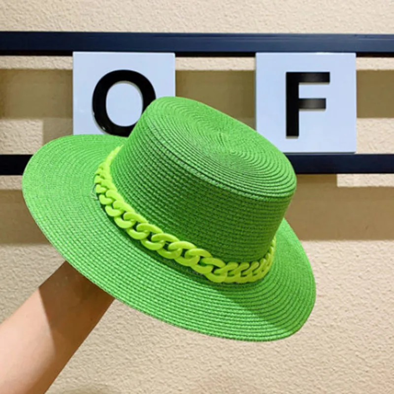 Straw hat macaron color sun hat flat top fashion color chain with top hat acrylic beach hat candy color sun hat
Straw hat macaron color sun hat flat top fashion color chain with top hat acrylic beach hat candy color sun hat