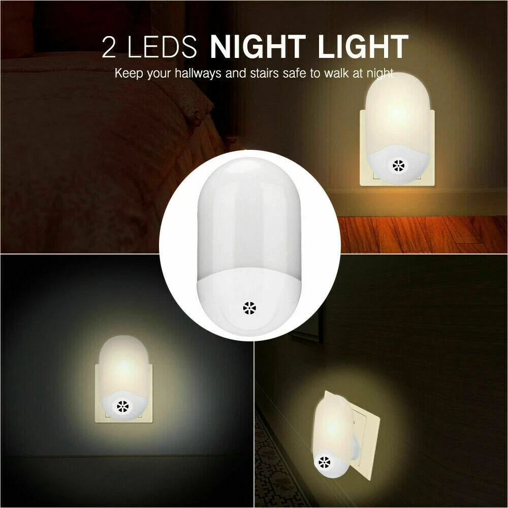 LED Sensor Automatic Energy-Saving Night Light EU US UK Plug Dusk to Dawn Activated Wall Emergency Lamp Warm White
LED Sensor Automatic Energy-Saving Night Light EU US UK Plug Dusk to Dawn Activated Wall Emergency Lamp Warm White