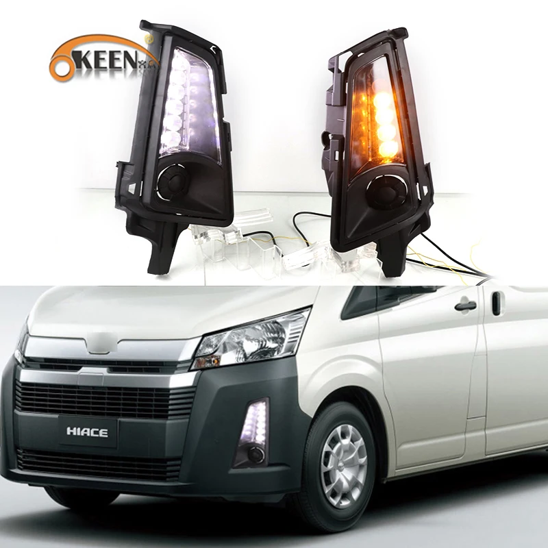 2Pcs 12V Car LED Daytime Running Light Led DRL Fog Lamp for Toyota Hiace 2019 2020 Decoration With Yellow Turn Signal
2Pcs 12V Car LED Daytime Running Light Led DRL Fog Lamp for Toyota Hiace 2019 2020 Decoration With Yellow Turn Signal