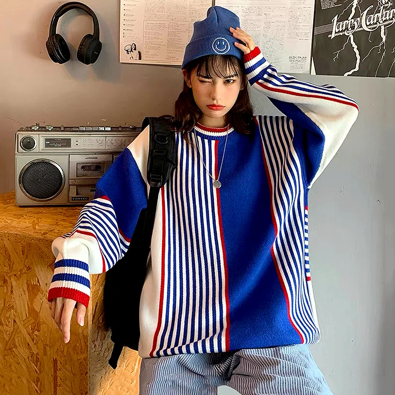 Autumn Winter Preppy Style Women's Sweater Stripe Patchwork Long Sleeve Warm Knitwear Sweaters Kawaii Tops Women Clothing SL541
Autumn Winter Preppy Style Women's Sweater Stripe Patchwork Long Sleeve Warm Knitwear Sweaters Kawaii Tops Women Clothing SL541