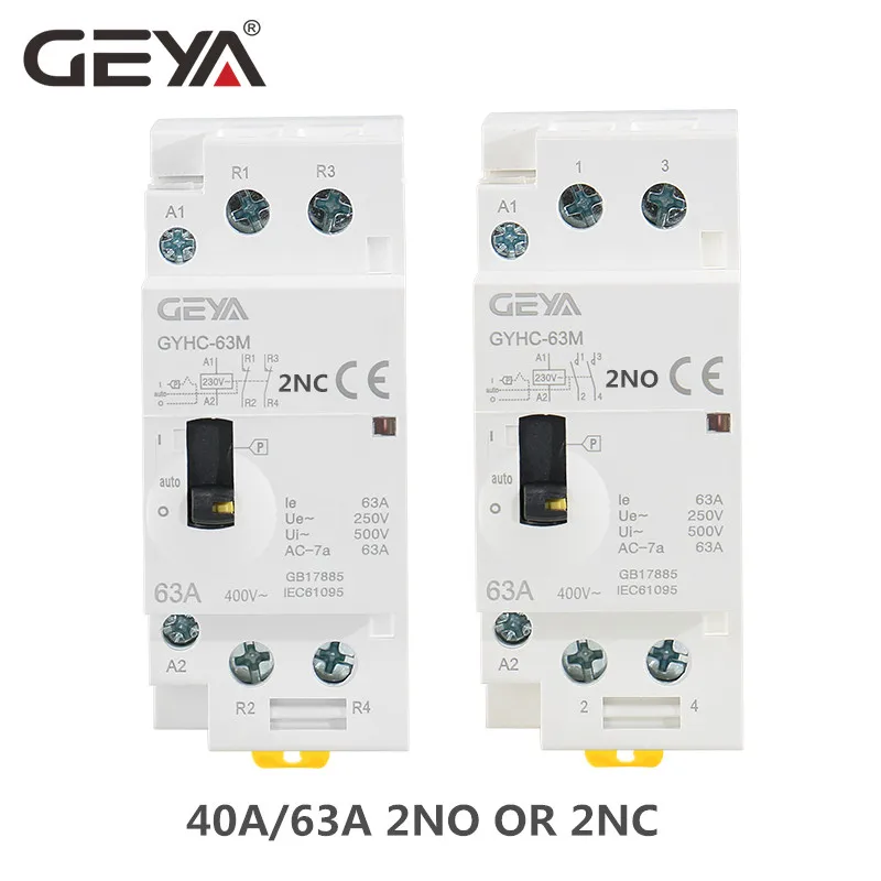Free Shipping GEYA Manual Contactor 2P 40A 63A 2NOor 2NC Household Modular DIN Rail AC Contactor AC220V Manual Operation
Free Shipping GEYA Manual Contactor 2P 40A 63A 2NOor 2NC Household Modular DIN Rail AC Contactor AC220V Manual Operation