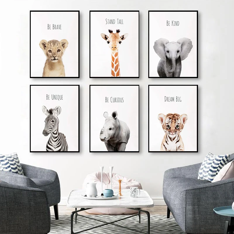 Giraffe Zebra Elephant Canvas Child Poster Nursery Wall Art Picture Print Grassland Animal Painting Nordic Kid Baby Bedroom Deco
Giraffe Zebra Elephant Canvas Child Poster Nursery Wall Art Picture Print Grassland Animal Painting Nordic Kid Baby Bedroom Deco