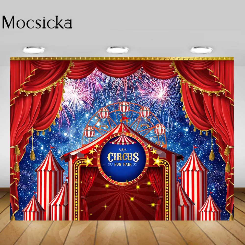 Mocsicka Circus Themed Photography Backdrops Child Birthday Party Photo Background Decor Red Curtain Fireworks Studio Photocall
Mocsicka Circus Themed Photography Backdrops Child Birthday Party Photo Background Decor Red Curtain Fireworks Studio Photocall