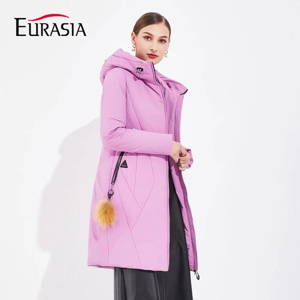 EURASIA новинка 2019 женские зимние куртки длинные парки с капюшоном Повседневная