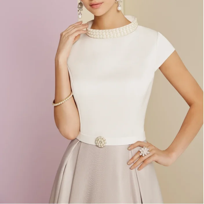 Tailor Shop mother of bride dress short beaded evening dresses stand up collar crepe swing dress white dress party formal
Tailor Shop mother of bride dress short beaded evening dresses stand up collar crepe swing dress white dress party formal
