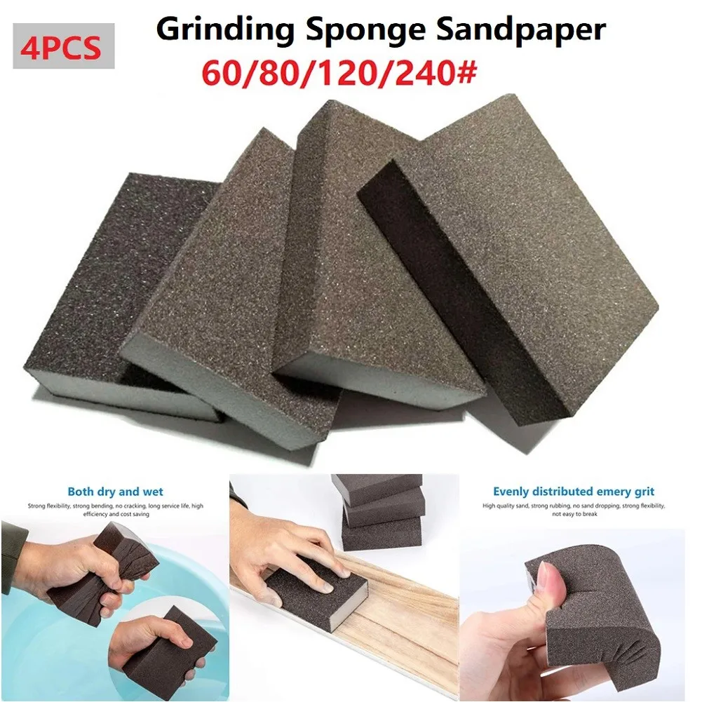 4pcs 60-240 Grit Three Styles Rough Medium Fine Grit Flexible Wet Sanding Sponge Cleaner Tool Block Dry Abrasive Polishing
4pcs 60-240 Grit Three Styles Rough Medium Fine Grit Flexible Wet Sanding Sponge Cleaner Tool Block Dry Abrasive Polishing