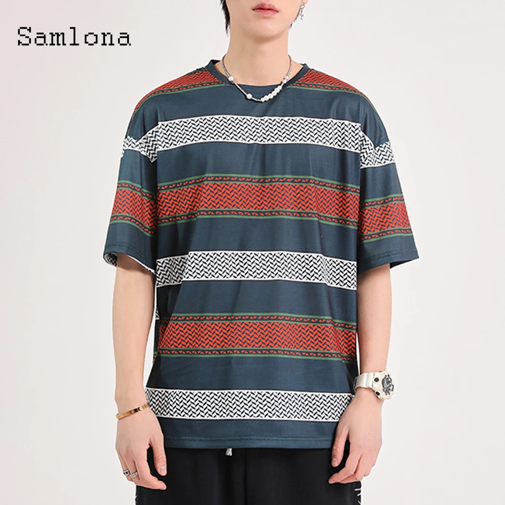 Chic 2021 Summer New Fashion Striped Print Tops Streetwear harajuku Mens T-shirt Masculinas Casual Pullovers Men Tees Clothing
Chic 2021 Summer New Fashion Striped Print Tops Streetwear harajuku Mens T-shirt Masculinas Casual Pullovers Men Tees Clothing