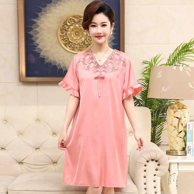 Women Lace Silk Nightgowns Big Size 3XL Sleepwear Nightwear Pyjama Women Home Clothing Female Nightdress Sexy Lingerie Gown Robe
Women Lace Silk Nightgowns Big Size 3XL Sleepwear Nightwear Pyjama Women Home Clothing Female Nightdress Sexy Lingerie Gown Robe