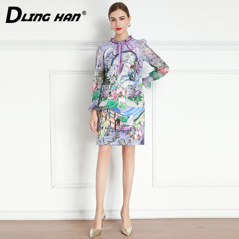 DLINGHAN Fashion Cartoon Print Spring Dress Women's Long Sleeve Beading Pockets Crystal Button Slim Mini Dresses Designer New
DLINGHAN Fashion Cartoon Print Spring Dress Women's Long Sleeve Beading Pockets Crystal Button Slim Mini Dresses Designer New