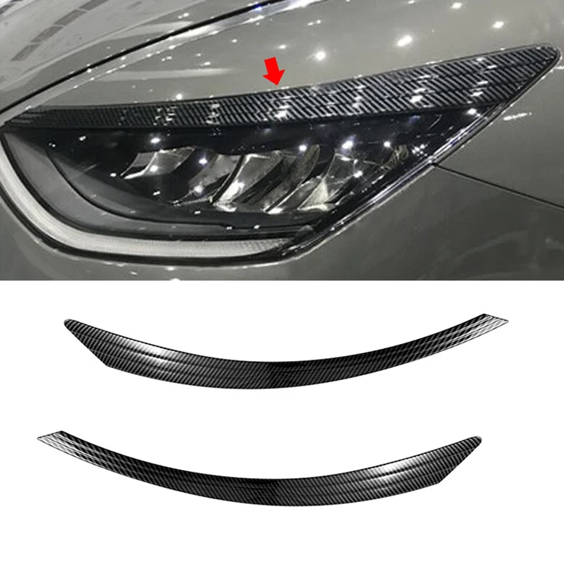 2pcs Front Bumper Headlight Eyebrow Eyelid Trim Cover ABS Carbon Fiber Style Black Fit For Hyundai Sonata 2020 2021
2pcs Front Bumper Headlight Eyebrow Eyelid Trim Cover ABS Carbon Fiber Style Black Fit For Hyundai Sonata 2020 2021