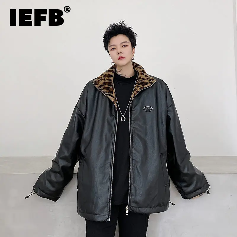 IEFB Men's Fashion Leopard Printed PU Leather Jacket 2022 New Stand Collar Zipper Long Sleeve Wear Both Sides Coat Spring Winter
IEFB Men's Fashion Leopard Printed PU Leather Jacket 2022 New Stand Collar Zipper Long Sleeve Wear Both Sides Coat Spring Winter
