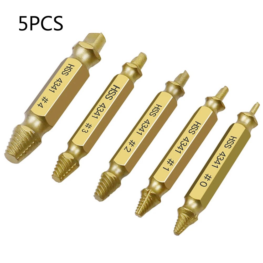 5Pcs Damaged Screw Extractor Drill Bits Guide Set Broken Bolt Damaged Bolt Screw Remover Easy Out Remover Tool 4341
5Pcs Damaged Screw Extractor Drill Bits Guide Set Broken Bolt Damaged Bolt Screw Remover Easy Out Remover Tool 4341