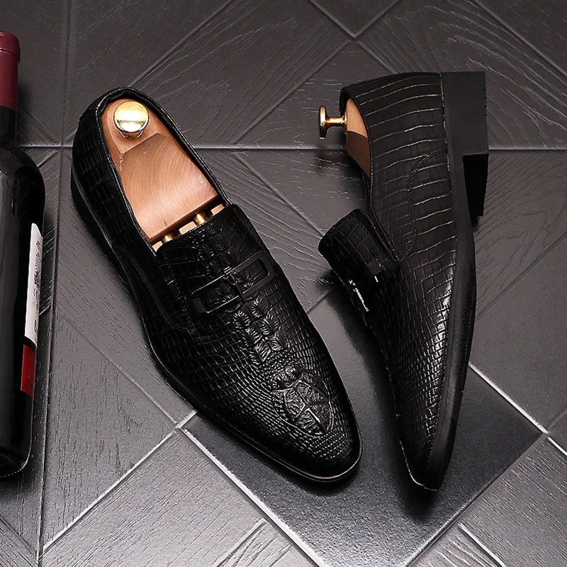 2021 New Business Shoes Crocodile Leather Pattern Prom Pointed Men Shoes Wedding Party Homecoming Oxford Loafers for Men
2021 New Business Shoes Crocodile Leather Pattern Prom Pointed Men Shoes Wedding Party Homecoming Oxford Loafers for Men