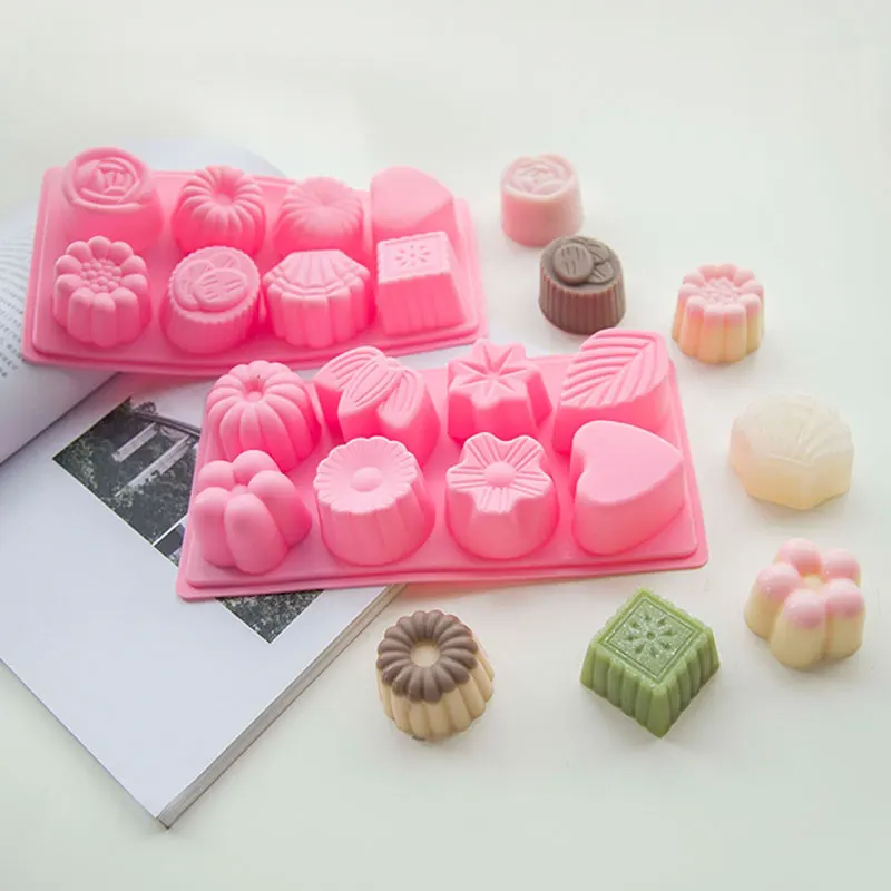 Силиконовые формы для выпечки, 8 полостей, в форме цветка, сердца, Бомбочки для ванны, мыла, шоколадных конфет, желе, Мусса
Силиконовые формы для выпечки, 8 полостей, в форме цветка, сердца, Бомбочки для ванны, мыла, шоколадных конфет, желе, Мусса