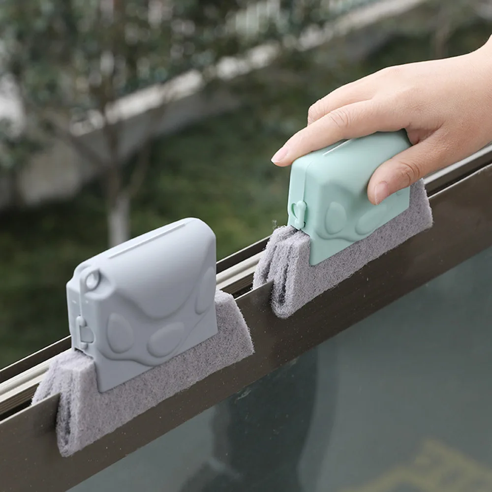 

New Arrival Multipurpose Window Door Keyboard Cleaning Brush Window Groove Stove Gap Corners Sponge Cleaner Scouring Pad Brush