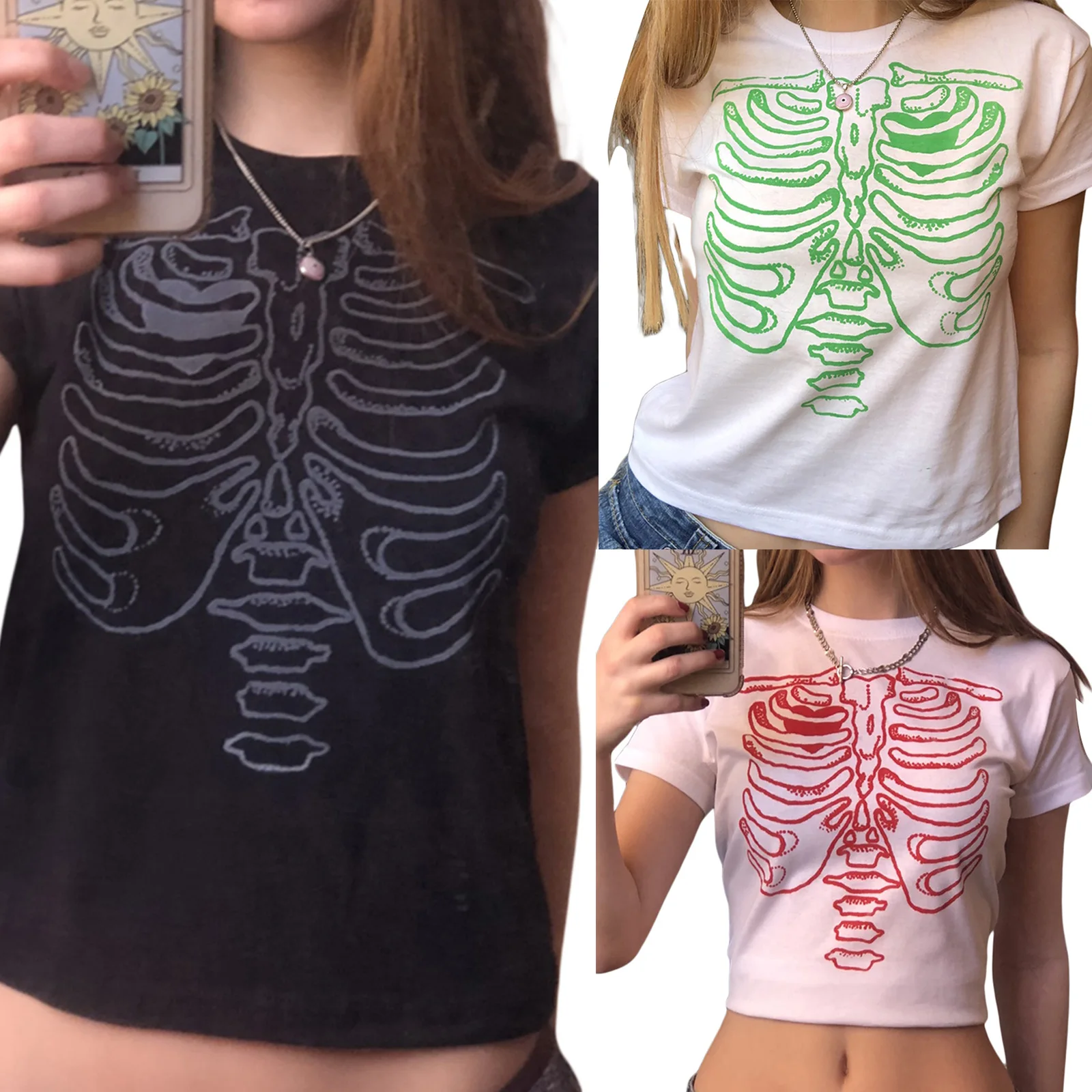 Women's Basic Skeleton Print T Shirt, Summer Fashion Short Sleeve Round Neck Casual Loose Fit Tops
Women's Basic Skeleton Print T Shirt, Summer Fashion Short Sleeve Round Neck Casual Loose Fit Tops