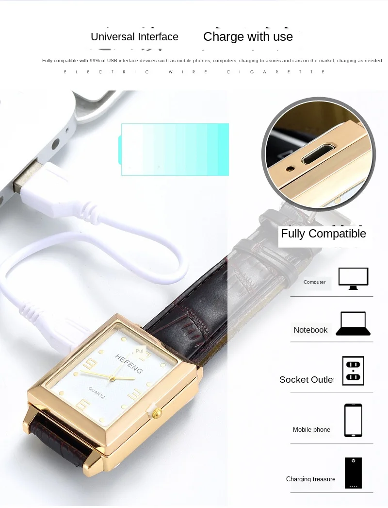 2020 Fashion Rectangle Watches Men USB Rechargeable Lighter Watches Men Quartz Luxury Business Watches Best Gift Reloj Hombre
2020 Fashion Rectangle Watches Men USB Rechargeable Lighter Watches Men Quartz Luxury Business Watches Best Gift Reloj Hombre