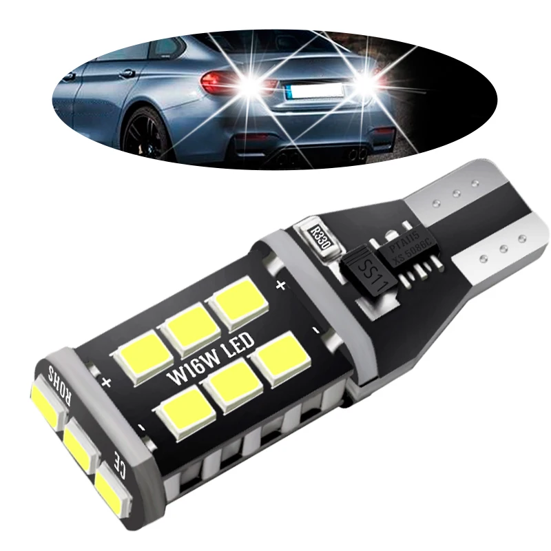 1X T15 W16W 15 SMD 2835 LED CANBUS NO ERROR Car Tail Bulb Brake Light Auto Reverse Lamp Turn Signal Lights white | Автомобили и