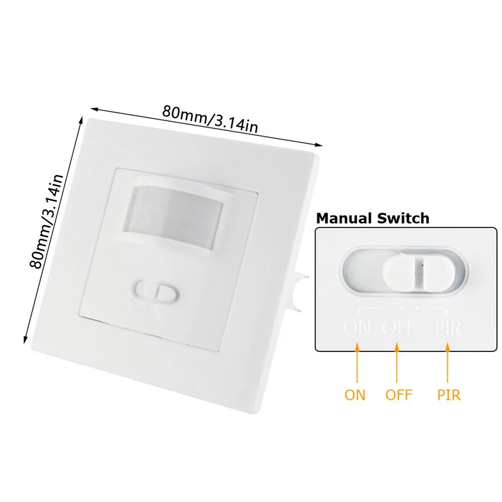 AC 110V-240V Infrared PIR Motion Sensor Recessed Wall Lamp Light Bulb Switch PVC Material Wall-mounted
AC 110V-240V Infrared PIR Motion Sensor Recessed Wall Lamp Light Bulb Switch PVC Material Wall-mounted