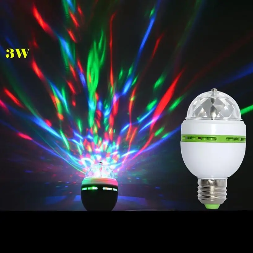 Цветная вращасветодиодный Автоматическая RGB Светодиодная лампа E27 3 Вт