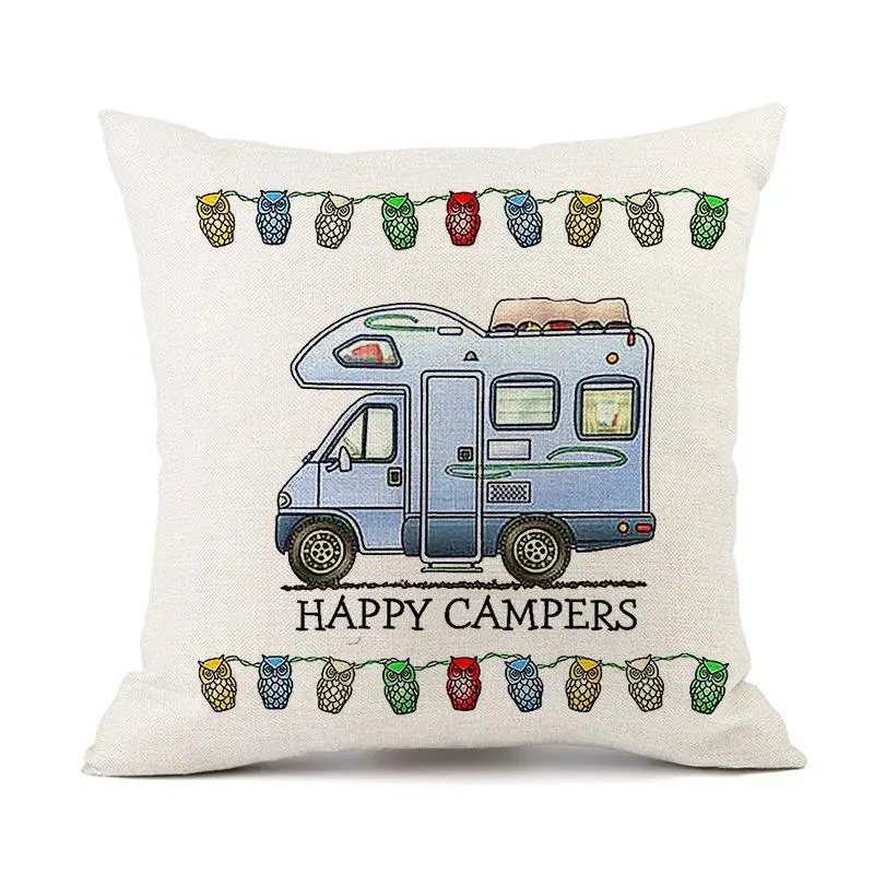 Happy Campers Pillow Case Cartoon Campers Caravan Dining Car Christmas Linen Pillow Covers Cushion Cover For Home Hotel 45*45cm
Happy Campers Pillow Case Cartoon Campers Caravan Dining Car Christmas Linen Pillow Covers Cushion Cover For Home Hotel 45*45cm