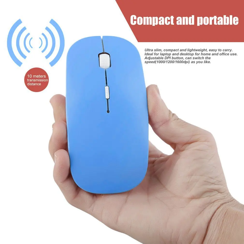 2.4GHz Wireless Optical Mouse 4 Keys Computer PC Mice USB 2.0 Ergonomically Design Ultra Slim Fashion Mouse Red Blue Green
2.4GHz Wireless Optical Mouse 4 Keys Computer PC Mice USB 2.0 Ergonomically Design Ultra Slim Fashion Mouse Red Blue Green