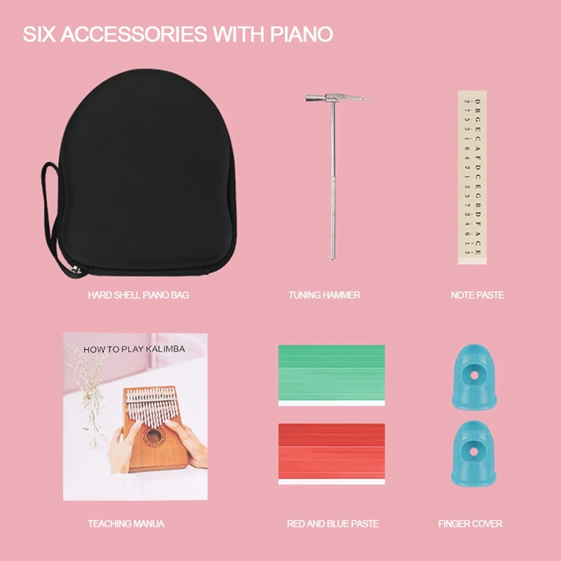 Kalimba Acrylic 17 Key Transparent Thumb Piano Finger Piano Gift with Tuner Hammer Stick Kalimba Case Rainbow Kalimba