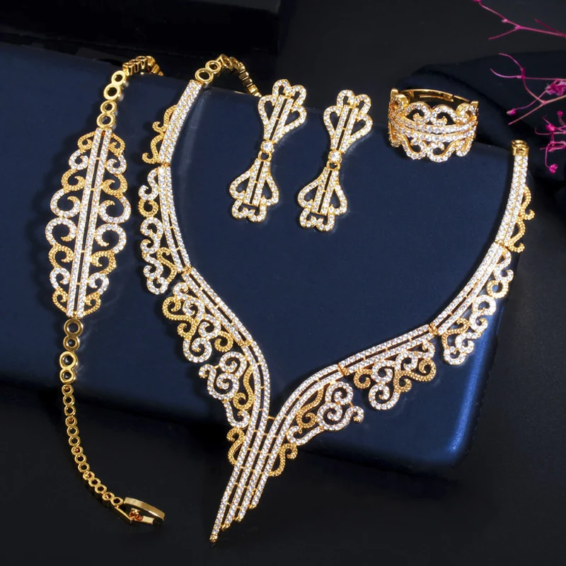 ThreeGraces 4 Pcs Nigerian African Cubic Zirconia Luxury Evening Dress Jewelry Set for Brides Wedding Party Accessories TZ50
ThreeGraces 4 Pcs Nigerian African Cubic Zirconia Luxury Evening Dress Jewelry Set for Brides Wedding Party Accessories TZ50